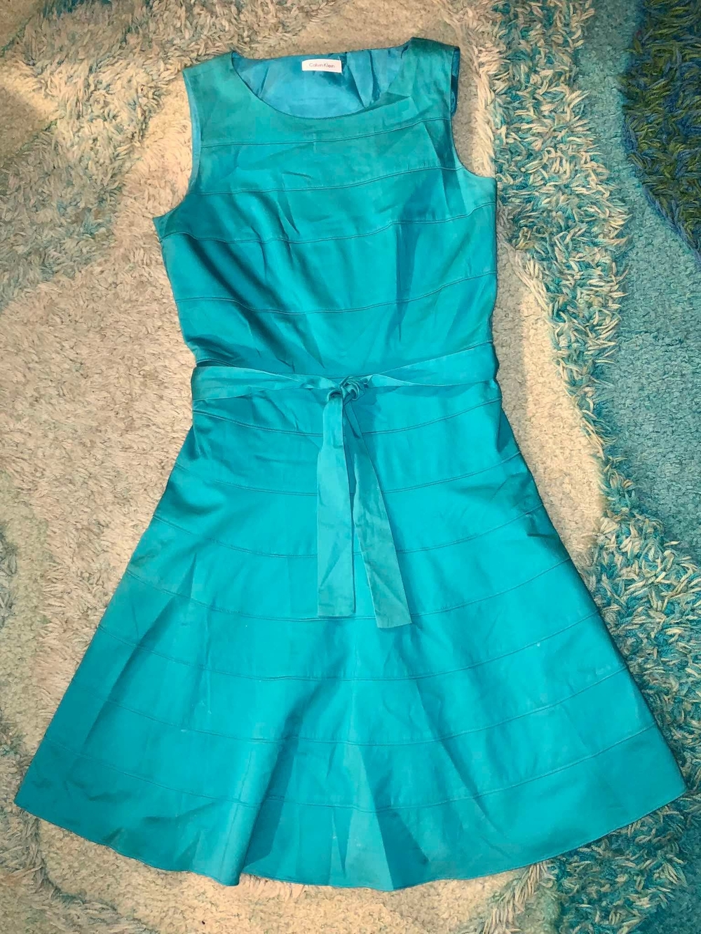 Calvin Klein sleeveless tiered A-line dress Size 40X15